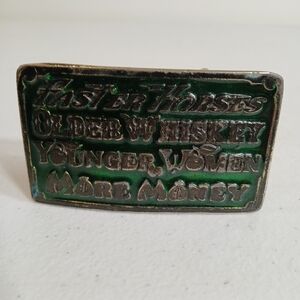 1977 Great American Buckle Co Belt Buckle Faster Older Younger More  #750